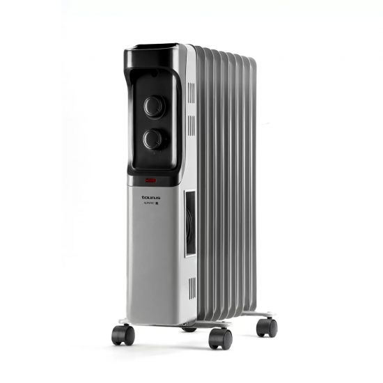 Radiador de aceite Taurus NEW DAKAR 2000, 3 niveles, termostato, 2200W, 9 elementos, con ruedas, 20 m2, blanco